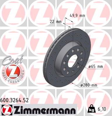 Zimmermann 600.3264.52 - Stabdžių diskas autoreka.lt