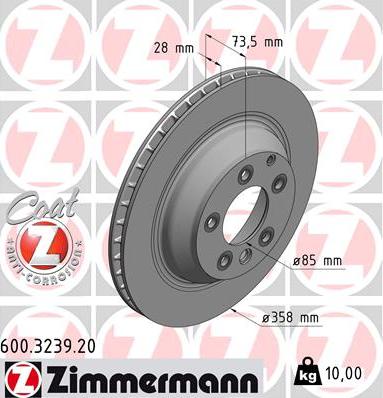 Zimmermann 600.3239.20 - Stabdžių diskas autoreka.lt