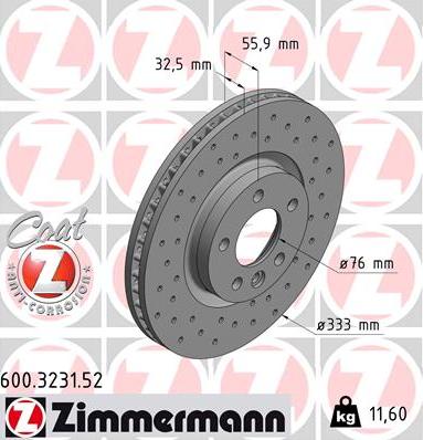 Zimmermann 600.3231.52 - Stabdžių diskas autoreka.lt