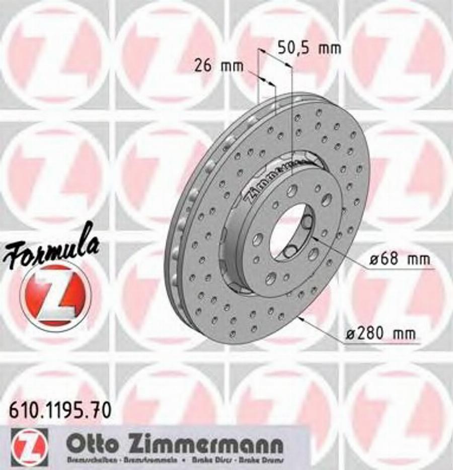 Zimmermann 610.1195.70 - Stabdžių diskas autoreka.lt