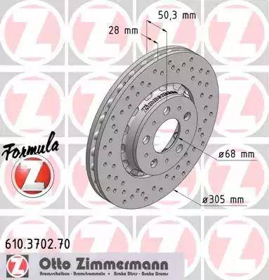 Zimmermann 610.3702.70 - Stabdžių diskas autoreka.lt