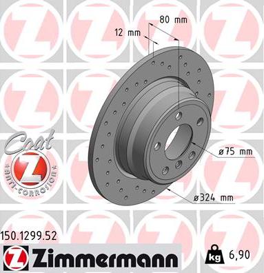 Zimmermann 150.1299.52 - Stabdžių diskas autoreka.lt