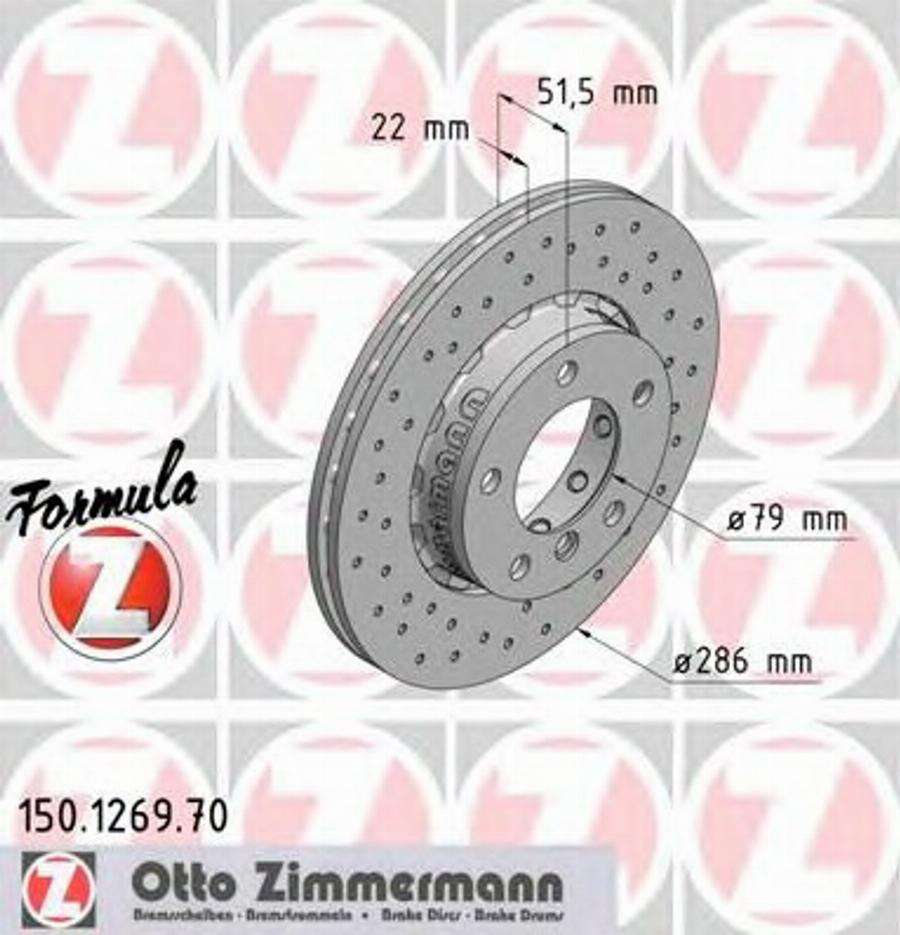 Zimmermann 150.1269.70 - Stabdžių diskas autoreka.lt