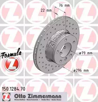 Zimmermann 150.1284.70 - Stabdžių diskas autoreka.lt