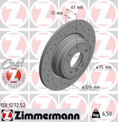 Zimmermann 150.1272.52 - Stabdžių diskas autoreka.lt