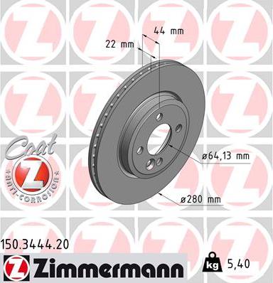 Zimmermann 150.3444.20 - Stabdžių diskas autoreka.lt