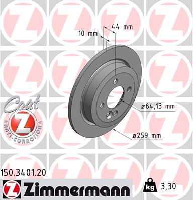Zimmermann 150.3401.20 - Stabdžių diskas autoreka.lt