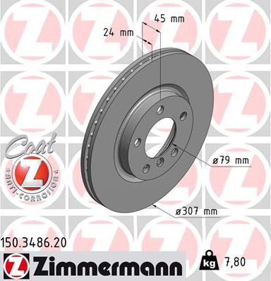 Zimmermann 150.3486.20 - Stabdžių diskas autoreka.lt