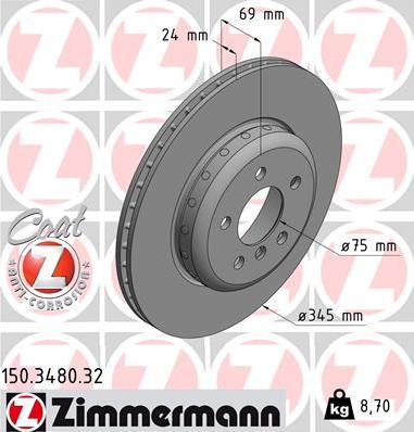 Zimmermann 150.3480.32 - Stabdžių diskas autoreka.lt