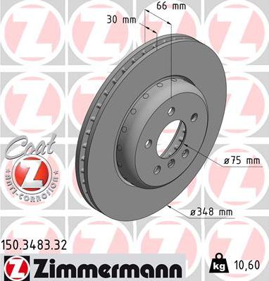 Zimmermann 150.3483.32 - Stabdžių diskas autoreka.lt