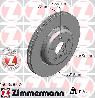 Zimmermann 150.3483.20 - Stabdžių diskas autoreka.lt