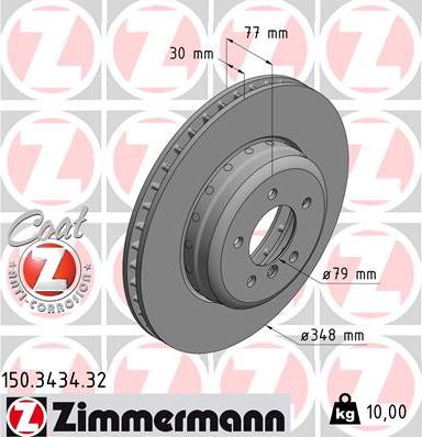 Zimmermann 150.3434.32 - Stabdžių diskas autoreka.lt