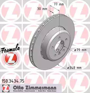 Zimmermann 150.3434.75 - Stabdžių diskas autoreka.lt