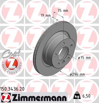 Zimmermann 150.3436.20 - Stabdžių diskas autoreka.lt