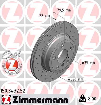 Zimmermann 150.3432.52 - Stabdžių diskas autoreka.lt