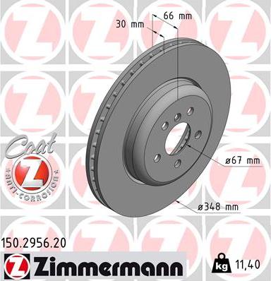 Zimmermann 150.2956.20 - Stabdžių diskas autoreka.lt