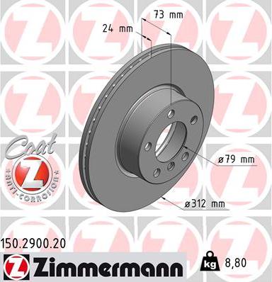 Zimmermann 150.2900.20 - Stabdžių diskas autoreka.lt