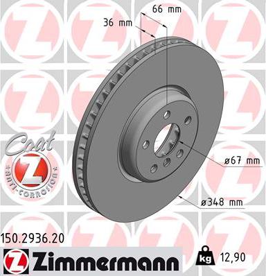 Zimmermann 150.2936.20 - Stabdžių diskas autoreka.lt