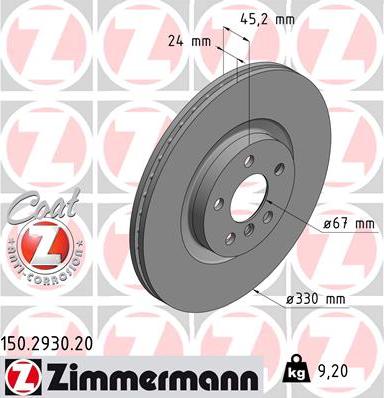 Zimmermann 150.2930.20 - Stabdžių diskas autoreka.lt