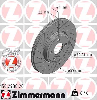 Zimmermann 150.2938.20 - Stabdžių diskas autoreka.lt