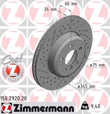 Zimmermann 150.2920.20 - Stabdžių diskas autoreka.lt