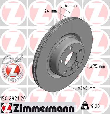 Zimmermann 150.2921.20 - Stabdžių diskas autoreka.lt