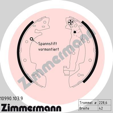 Zimmermann 10990.103.9 - Stabdžių trinkelių komplektas autoreka.lt