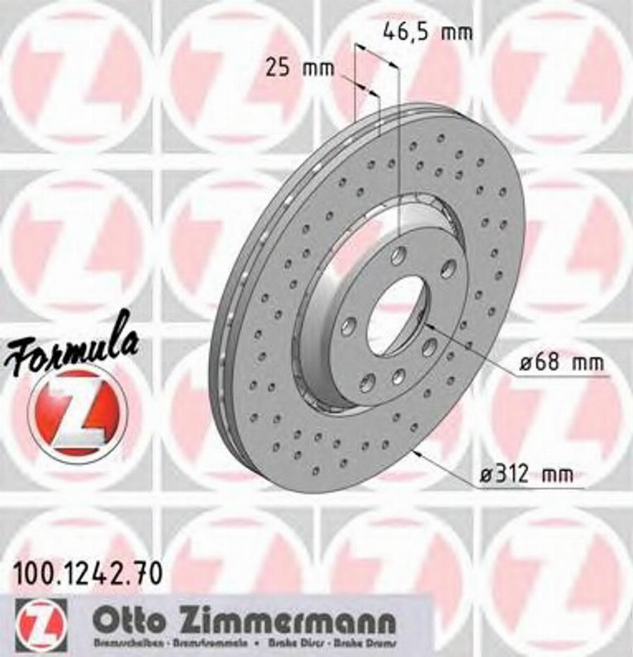 Zimmermann 100.1242.70 - Stabdžių diskas autoreka.lt