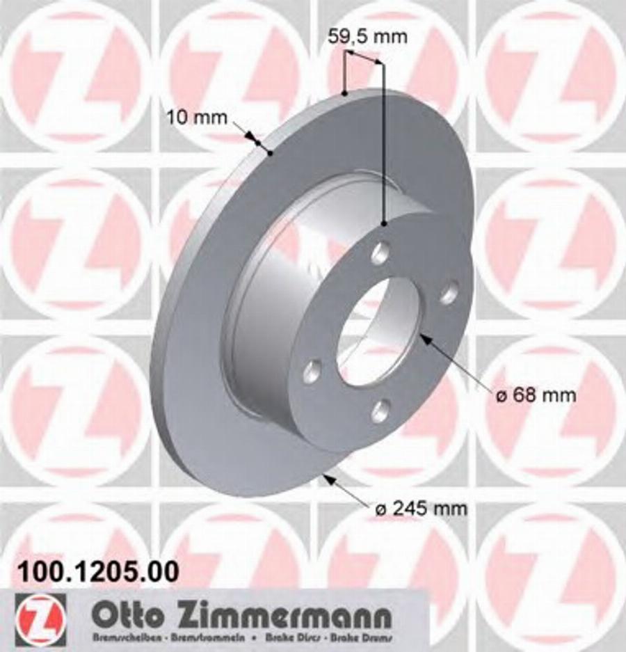 Zimmermann 100 1205 00 - Stabdžių diskas autoreka.lt