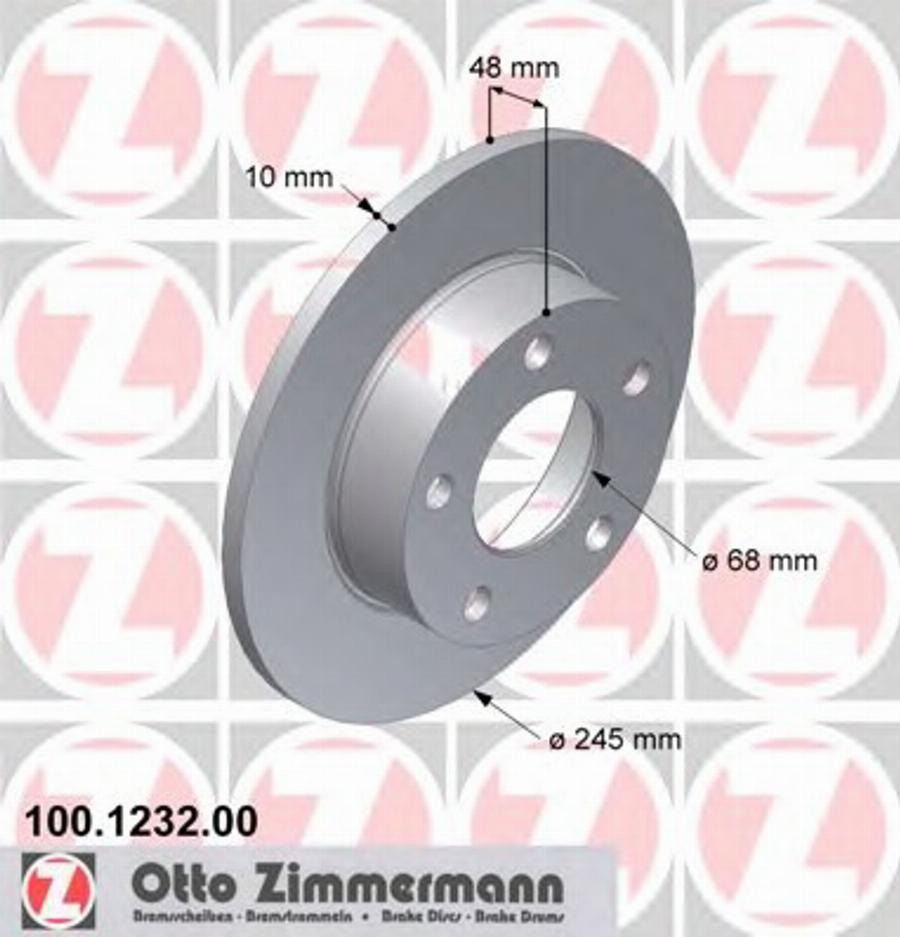 Zimmermann 100 1232 00 - Stabdžių diskas autoreka.lt