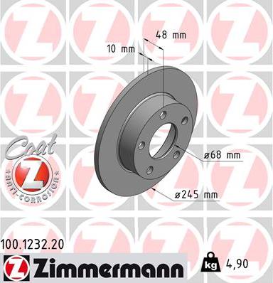 Zimmermann 100.1232.20 - Stabdžių diskas autoreka.lt