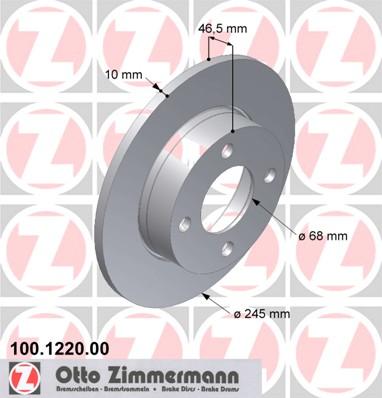 Zimmermann 100.1220.00 - Stabdžių diskas autoreka.lt