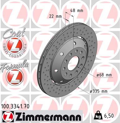 Zimmermann 100.3341.70 - Stabdžių diskas autoreka.lt