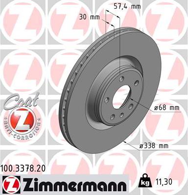Zimmermann 100.3378.20 - Stabdžių diskas autoreka.lt