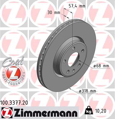 Zimmermann 100.3377.20 - Stabdžių diskas autoreka.lt
