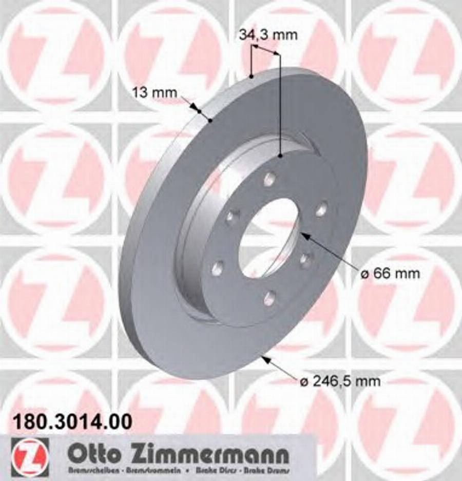 Zimmermann 180.3014.00 - Stabdžių diskas autoreka.lt