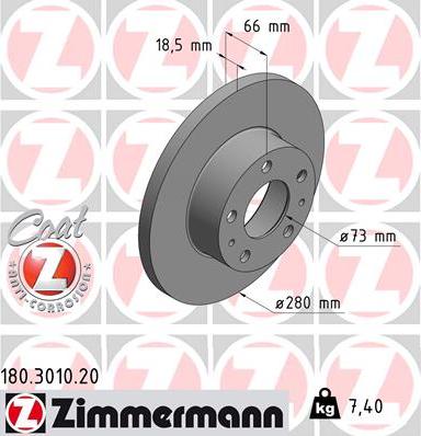 Zimmermann 180.3010.20 - Stabdžių diskas autoreka.lt