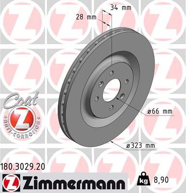 Zimmermann 180.3029.20 - Stabdžių diskas autoreka.lt