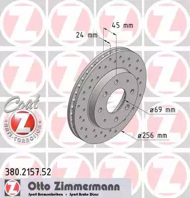 Zimmermann 380.2157.52 - Stabdžių diskas autoreka.lt