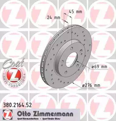 Zimmermann 380.2164.52 - Stabdžių diskas autoreka.lt