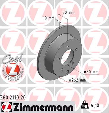 Zimmermann 380.2110.20 - Stabdžių diskas autoreka.lt