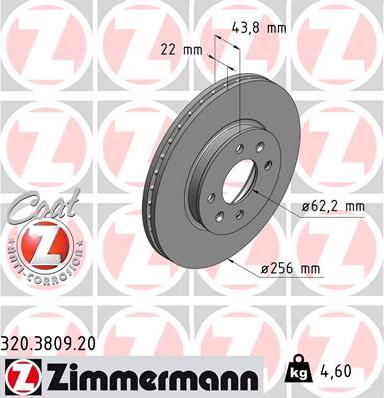 Zimmermann 320.3809.20 - Stabdžių diskas autoreka.lt
