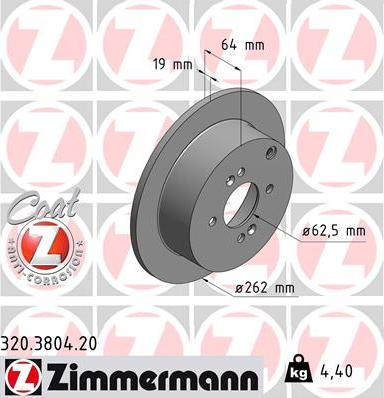 Zimmermann 320.3804.20 - Stabdžių diskas autoreka.lt