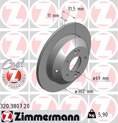 Zimmermann 320.3807.20 - Stabdžių diskas autoreka.lt