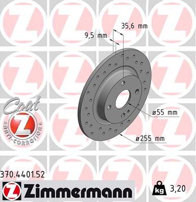 Zimmermann 370.4401.52 - Stabdžių diskas autoreka.lt