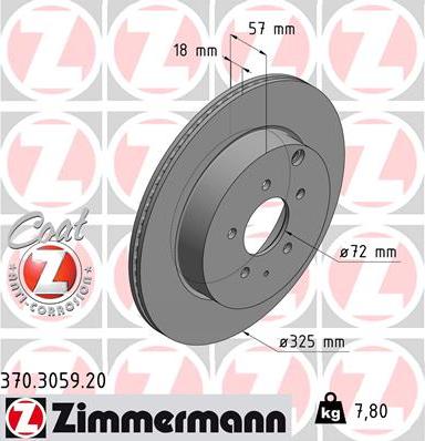 Zimmermann 370.3059.20 - Stabdžių diskas autoreka.lt