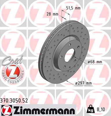 Zimmermann 370.3050.52 - Stabdžių diskas autoreka.lt