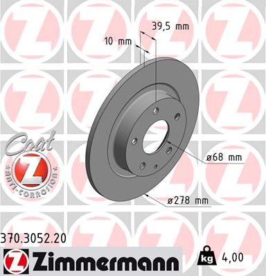 Zimmermann 370.3052.20 - Stabdžių diskas autoreka.lt