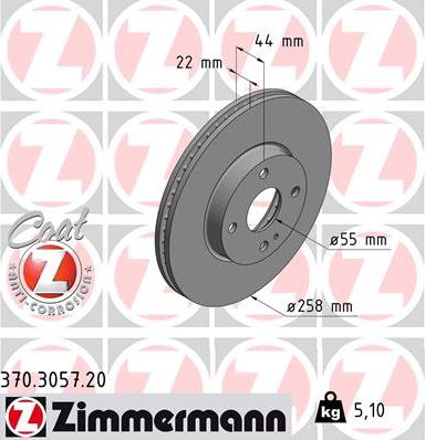 Zimmermann 370.3057.20 - Stabdžių diskas autoreka.lt