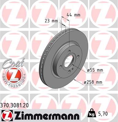 Zimmermann 370.3081.20 - Stabdžių diskas autoreka.lt